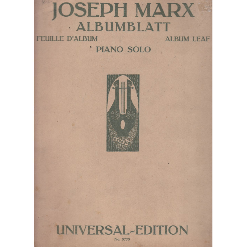 Joseph Marx - Albumblatt Piano solo