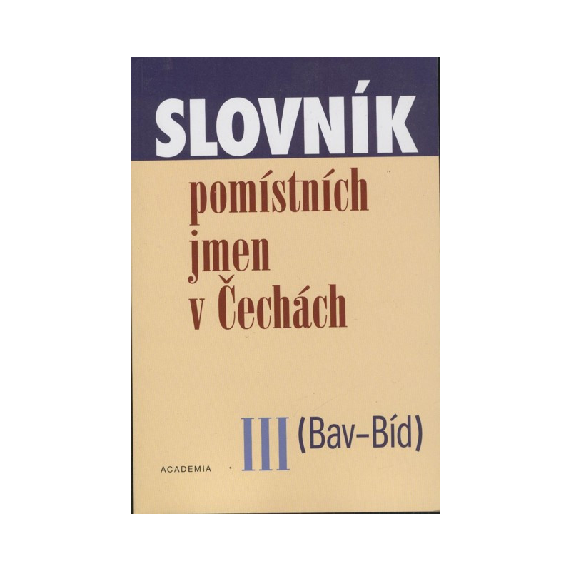 Slovník pomístních jmen v Čechách III.